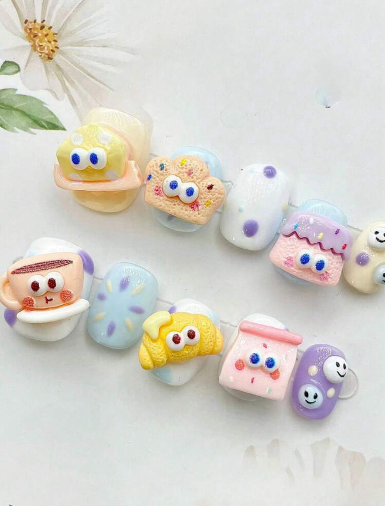 Tasty Dessert 🧁 - Press on nails (10Pcs, Short Square)