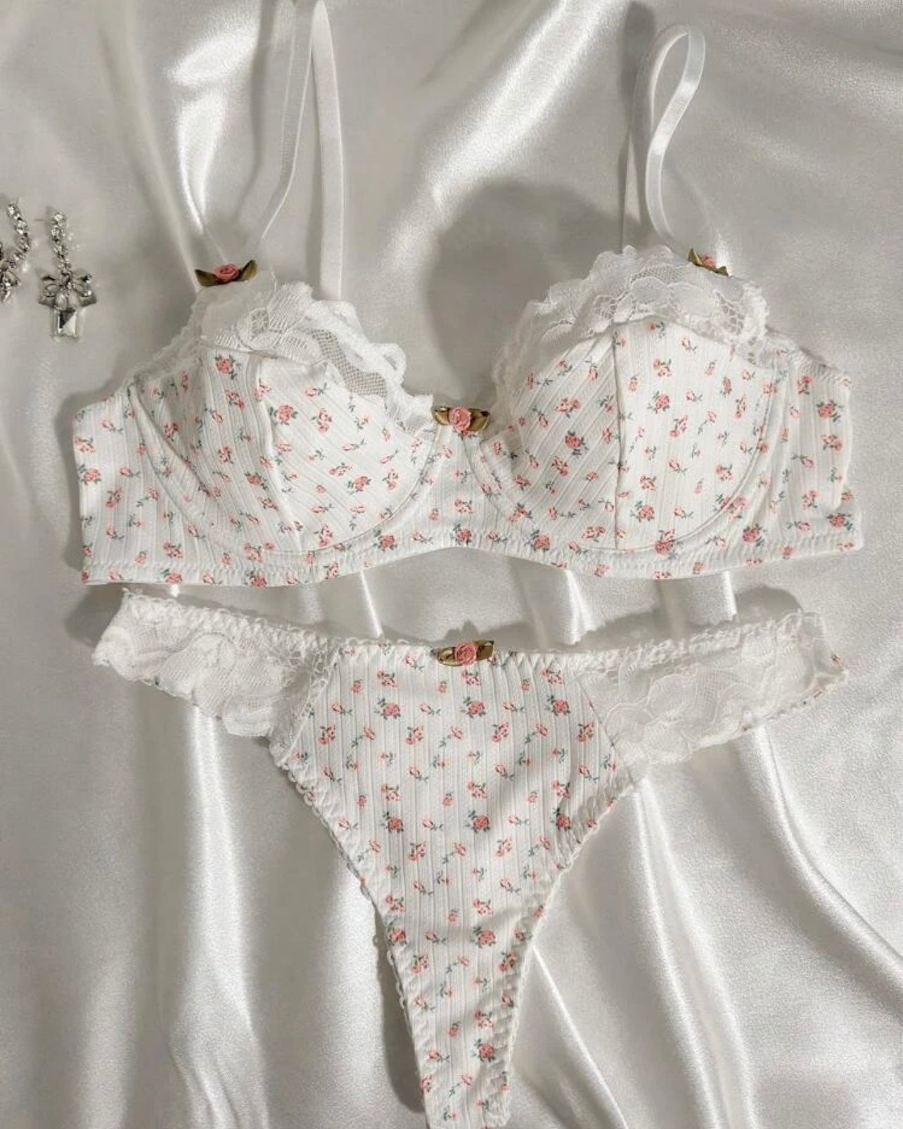 Pretty Doll | Spring flowers Thong and Bra Set