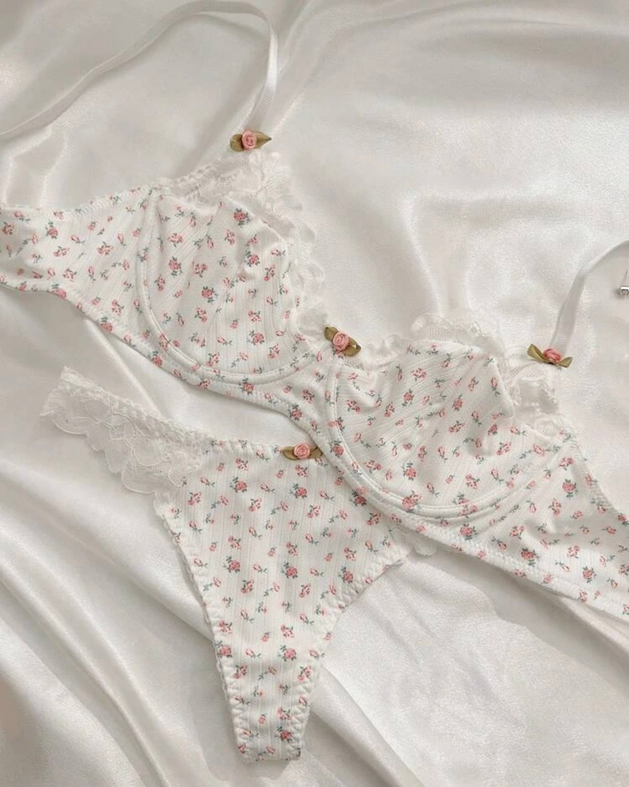 Pretty Doll | Spring flowers Thong and Bra Set