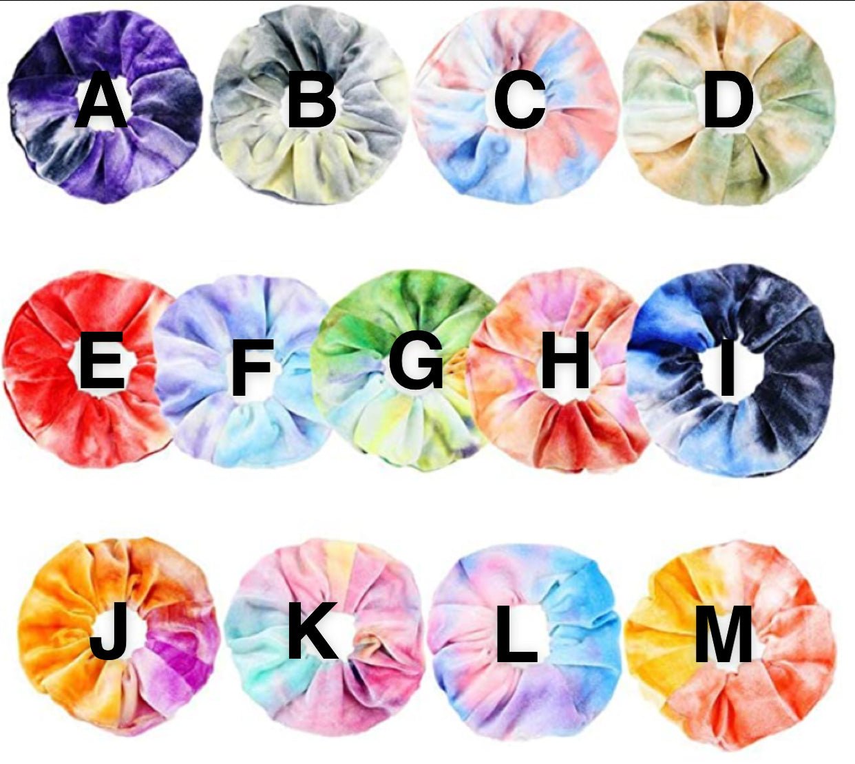 TIE DYE HAIR SCRUNCHIES