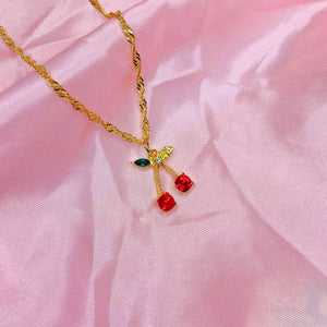GOLD NECKLACE CHERRY