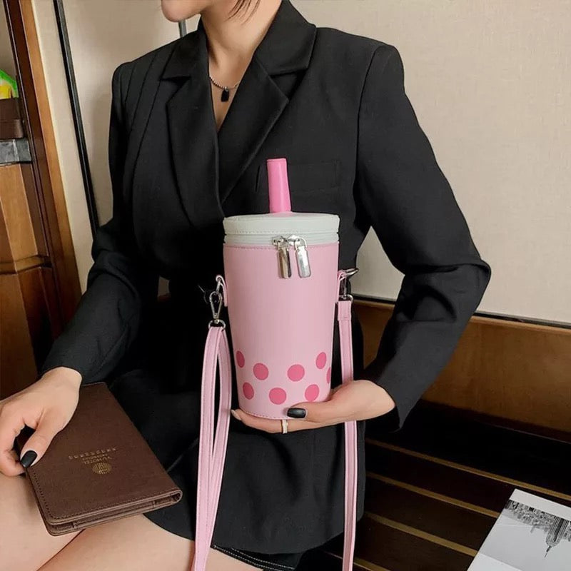 STRAWBERRY MILK BUBBLE TEA SHOULDER BAG