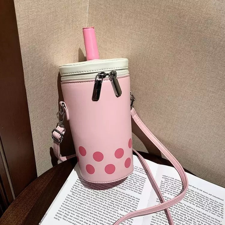 STRAWBERRY MILK BUBBLE TEA SHOULDER BAG